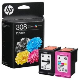 Zestaw tuszy HP 308 czarny i kolory (6L6S6UE)