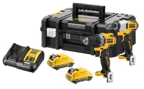 DEWALT 12V XR Zestaw dwóch narzędzi bezszczotkowych - 2 X 3 Ah