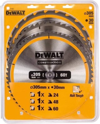 DEWALT Tarcza 305Mm 3 Szt 1X 24T, 48T, 60T