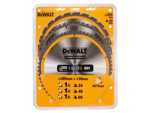 DEWALT Tarcza 305Mm 3 Szt 1X 24T, 48T, 60T