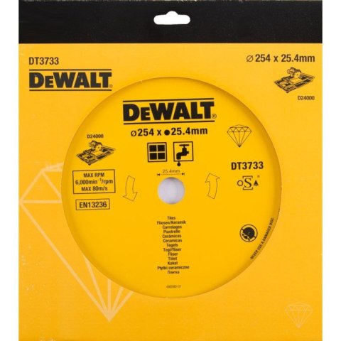 DEWALT Tarcza Diam.250Mm, Do Płytek Ceram.Na Mokro