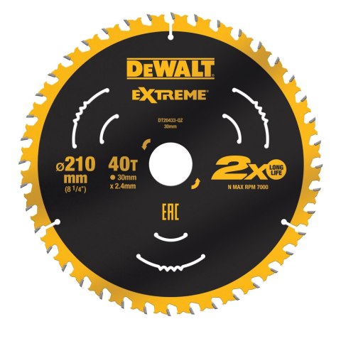 DEWALT Tarcza pilarska 210x30/40 zębów