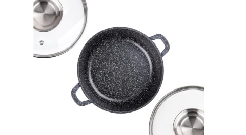 Zestaw Garnków Zilner marmurkowych ZL-8522 10 elementów czarny